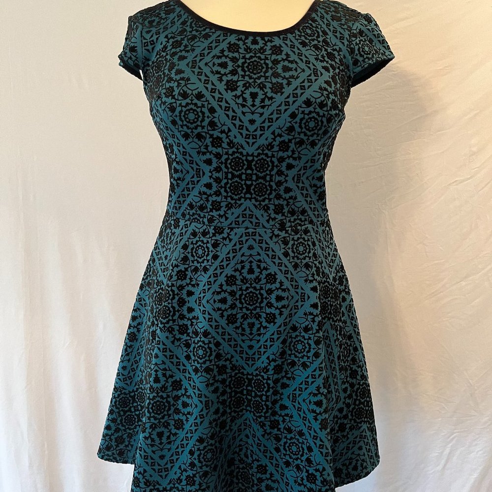 Xhilaration Teal Mini Skater Dress